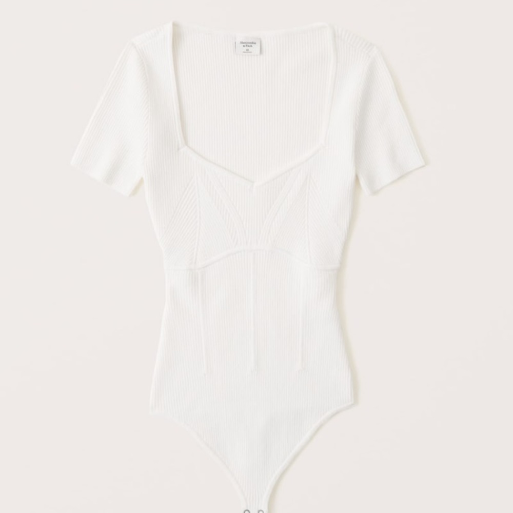 Abercrombie and Fitch Corset Inspired Short-Sleeve Bodysuit